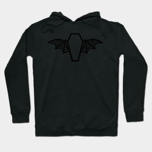 Batwing Coffin - Black on Orange Hoodie